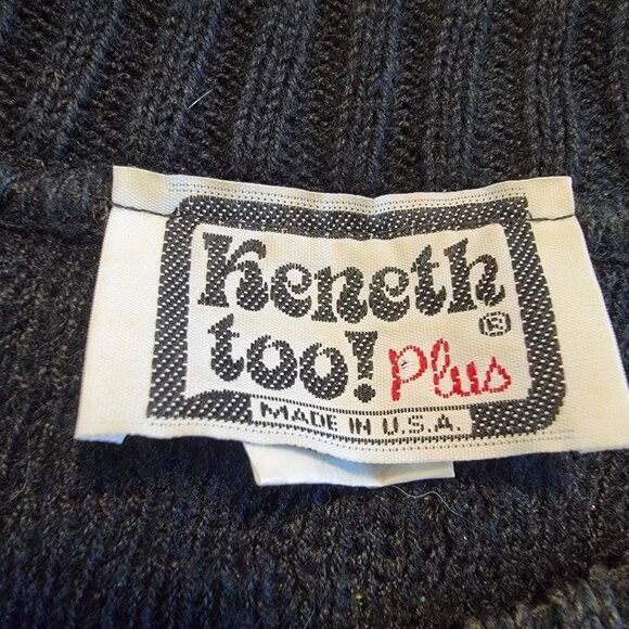 Keneth Too! Plus‎ Vintage 80s Sweater Size Medium/Large Eclectic Metallic Winter - Picture 3 of 7